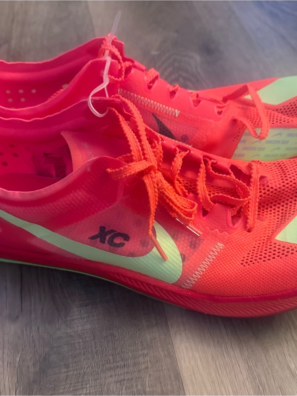 Nike Women’s Track Spike - Bright Red with Neon Green Swoosh